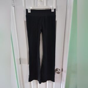Forever 21 Black Flare Ribbed Leggings